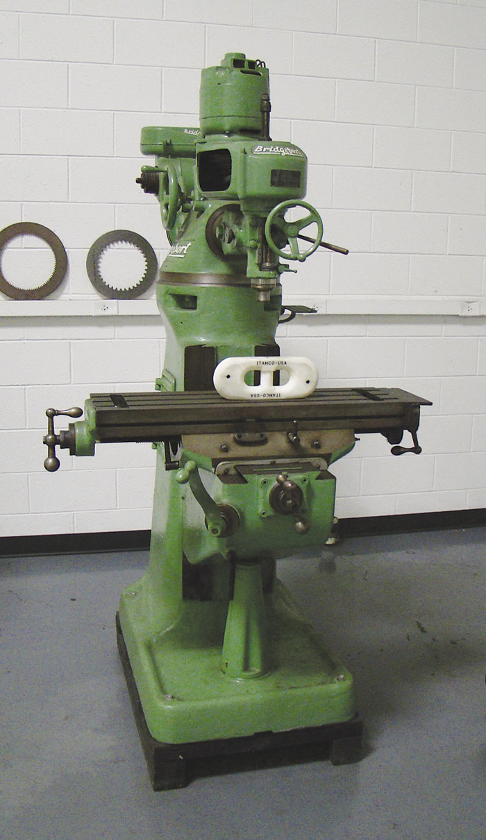 The company’s first machine is this 1952 Bridgeport mill.