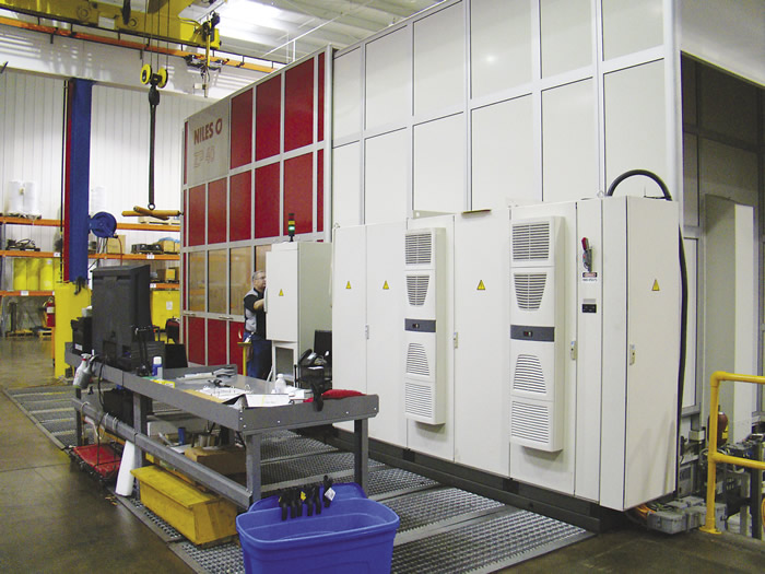 The Kapp Niles ZP40 CNC universal gear grinding machine weighs about 200,000 lbs. and arrived at ITAMCO in 11 crates.