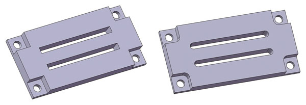 Square corners are nearly impossible to cut with a milling machine. Include radii on pockets and cutouts when possible. All images courtesy J. Harvey.