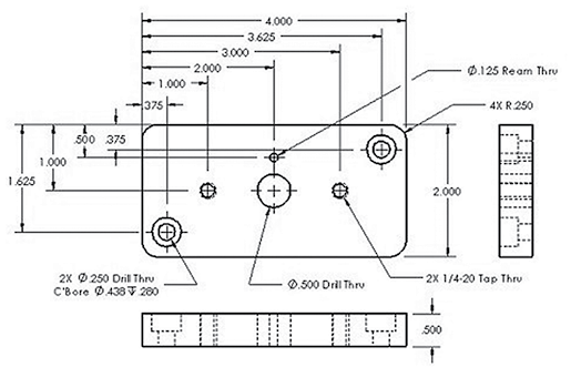 An adapter plate can be machined using manually written code. Image courtesy J. Harvey.