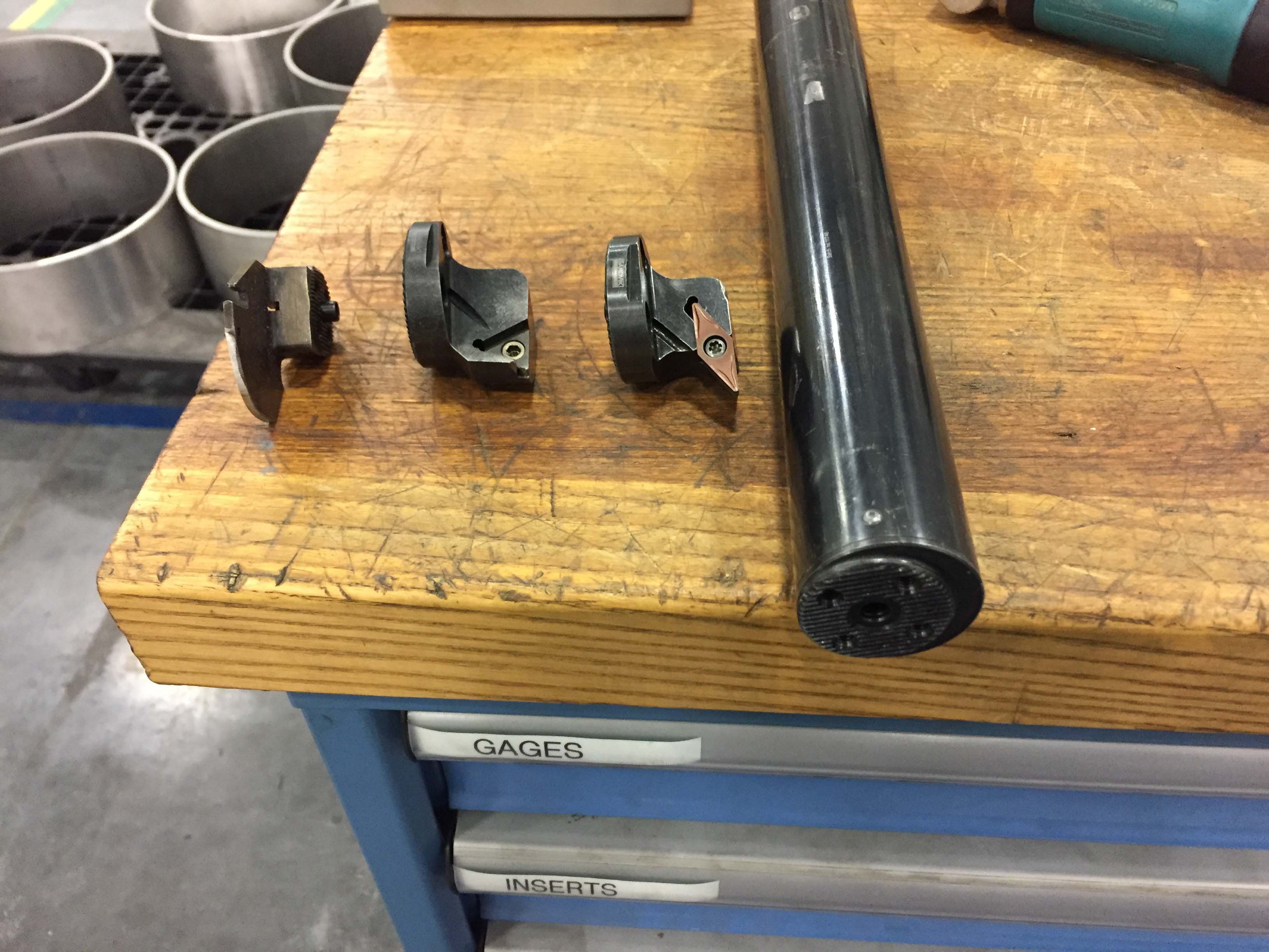 This small-diameter, vibration-damping bar has several cutting heads. Image courtesy of Christopher Tate.