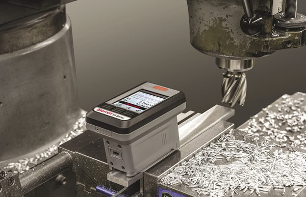 A Starrett SR series roughness tester is used to measure the finish of a machined surface. Image courtesy L.S. Starrett.