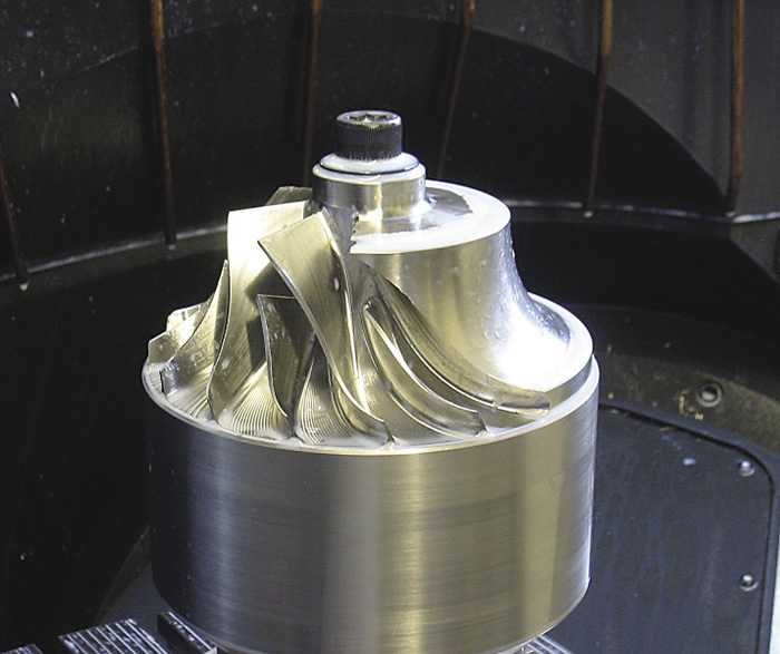 File image of a titanium impeller test part. AMRC conducted physical cutting trials on batches of titanium alloys with different properties. Image courtesy Wikipedia Commons.