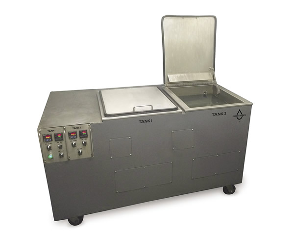 The Omegasonics Super Pro X2 ultrasonic parts cleaning machine features two cleaning tanks and comes with a filtration tank to keep the bath clean and consistent for a long period of time.