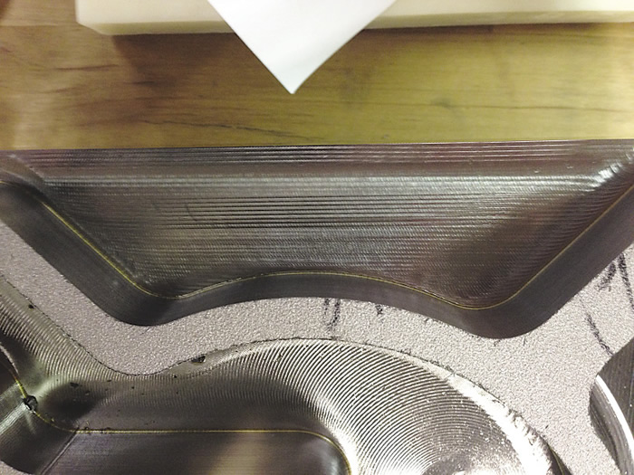 Straight-line peel milling on the edge of a workpiece. All Images courtesy M.A. Ford Manufacturing.