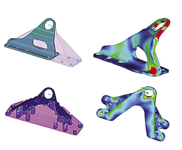 Design evolution of the internal turbulence-restraint bracket. Image courtesy Autodesk.