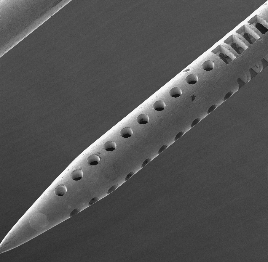 Laser micromachining of stainless steel tubes.