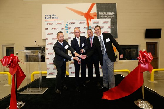 [Left to right] MSC Vice President of Supply Chain Operations, Dave Kipe; MSC President and CEO, Erik Gershwind; Chief Economic Officer, Columbus 2020 Kenny McDonald; and MSC Executive Vice President of Supply Chain Operations Doug Jones cut the ribbon at the official grand opening of MSC's new Columbus Customer Fulfillment Center.