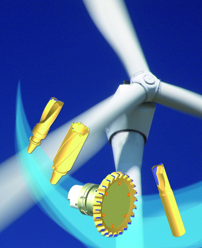 PCD tools are effective for machining wind turbine components.