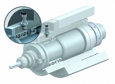 The sensor unit attaches to a machine spindle using a magnet and various mechanical adapters. Image courtesy of Balance Systems.